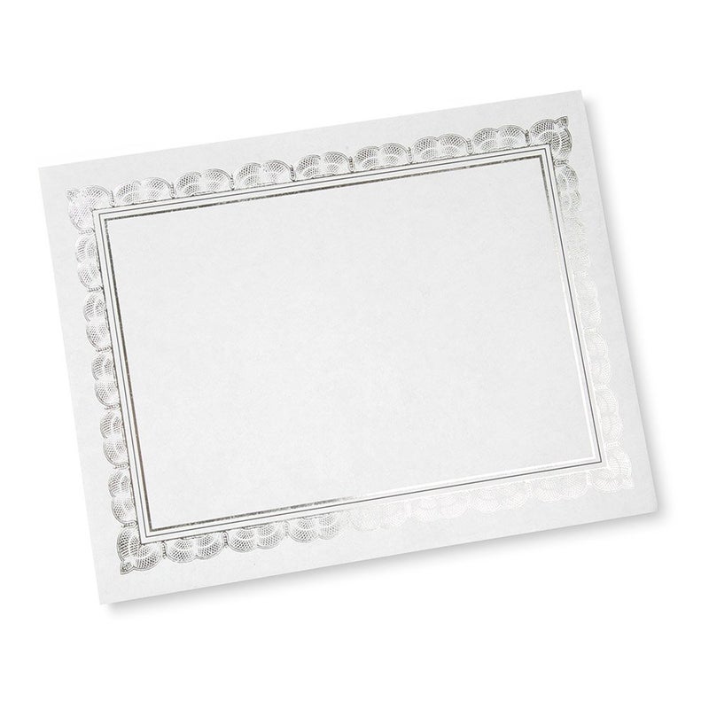 Gartner Studios Silver Foil Certificate Paper, White Parchment, 210 gsm 8.5â€ x 11â€, 15 Count